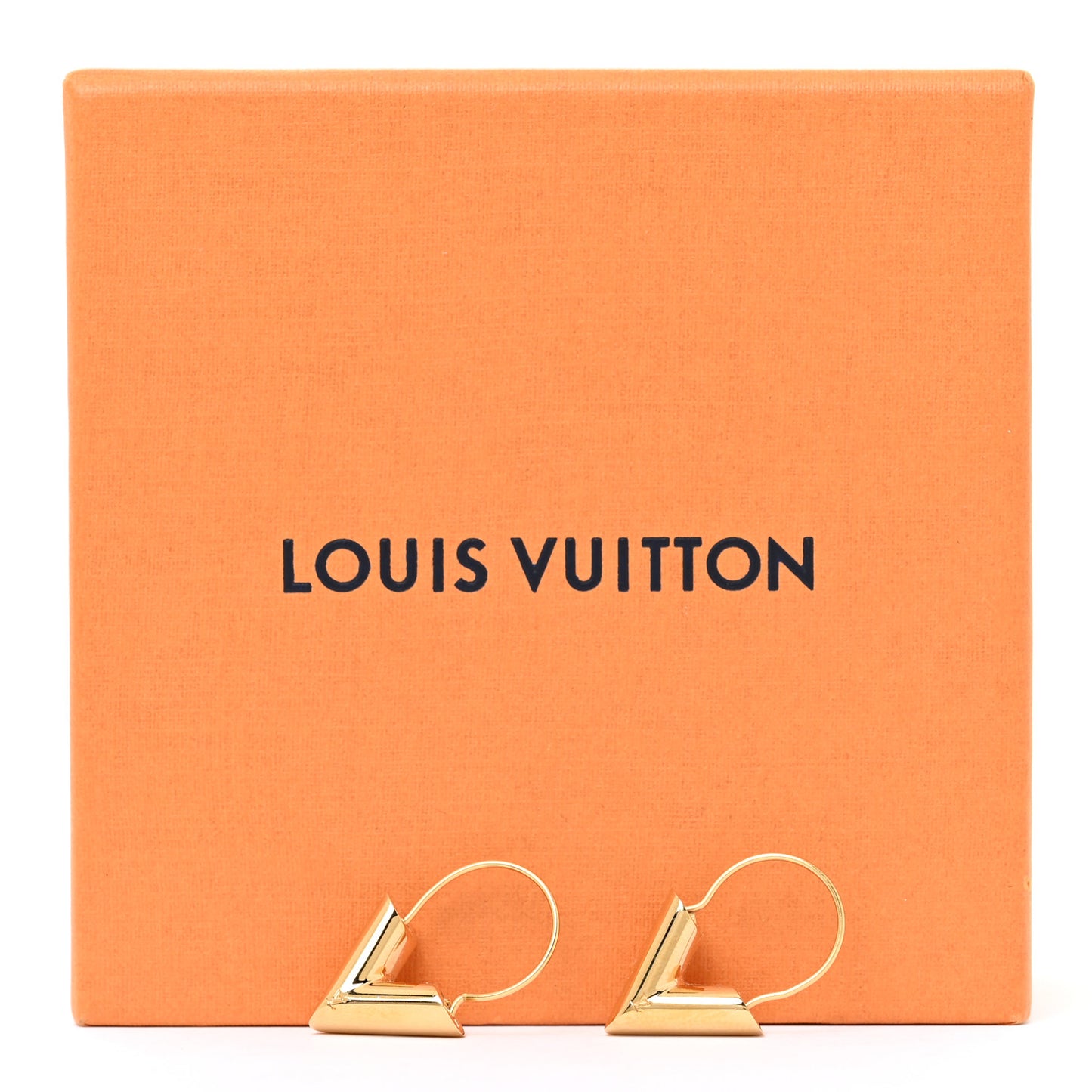 Brass Essential V Hoop Earrings Gold