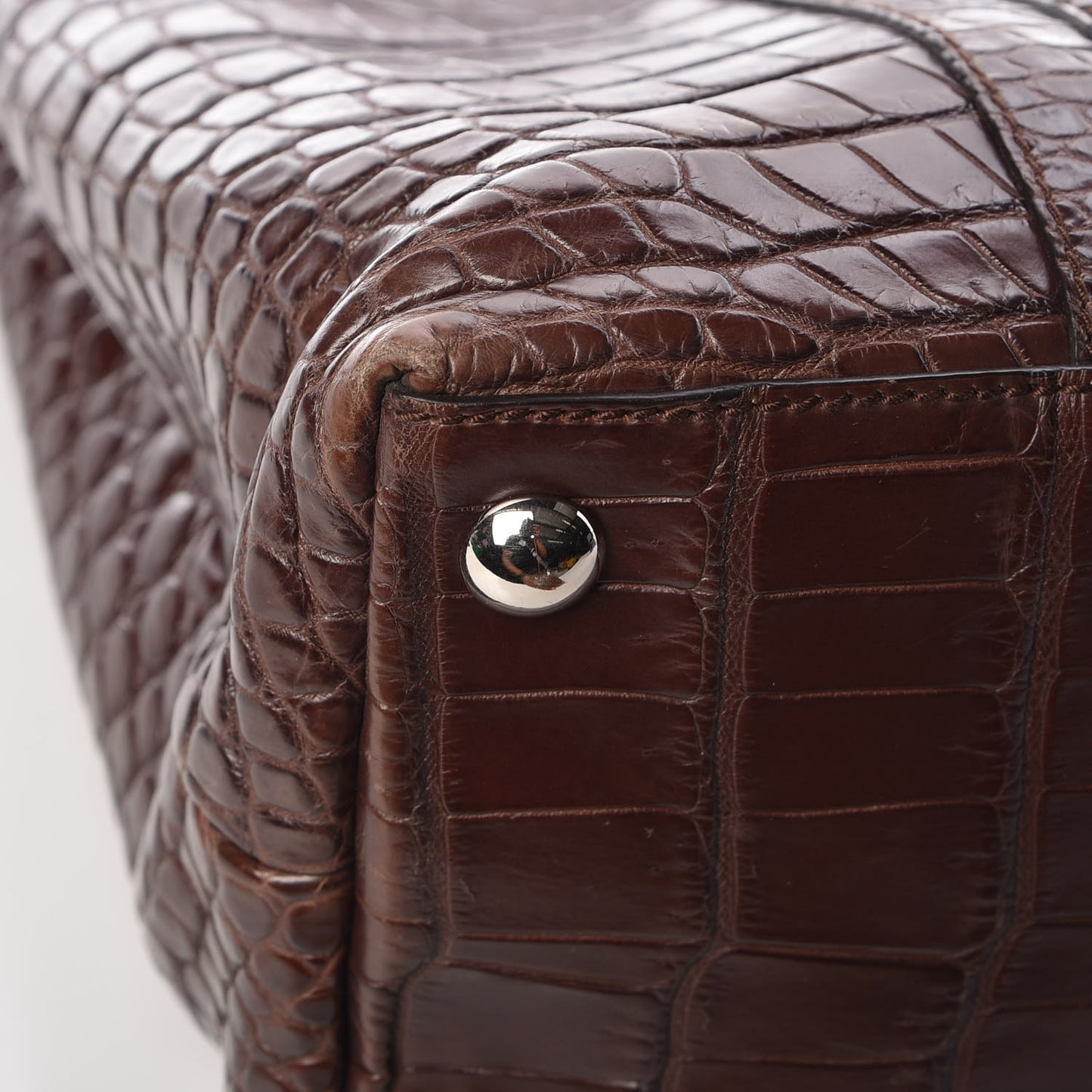 Crocodile Tote Bag Brown