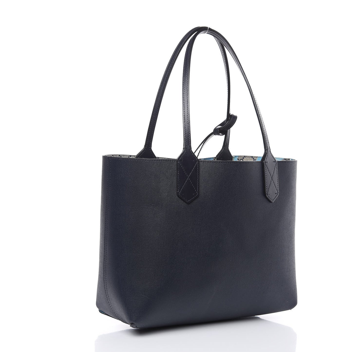GG Supreme Monogram Blooms Small Reversible Tote Beige Blue Navy