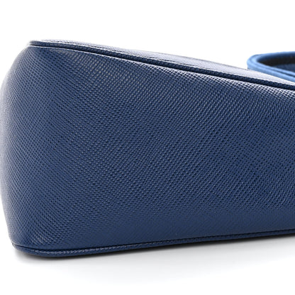 Prada Saffiano Triangle Shoulder Bag Bluette 8 of 9