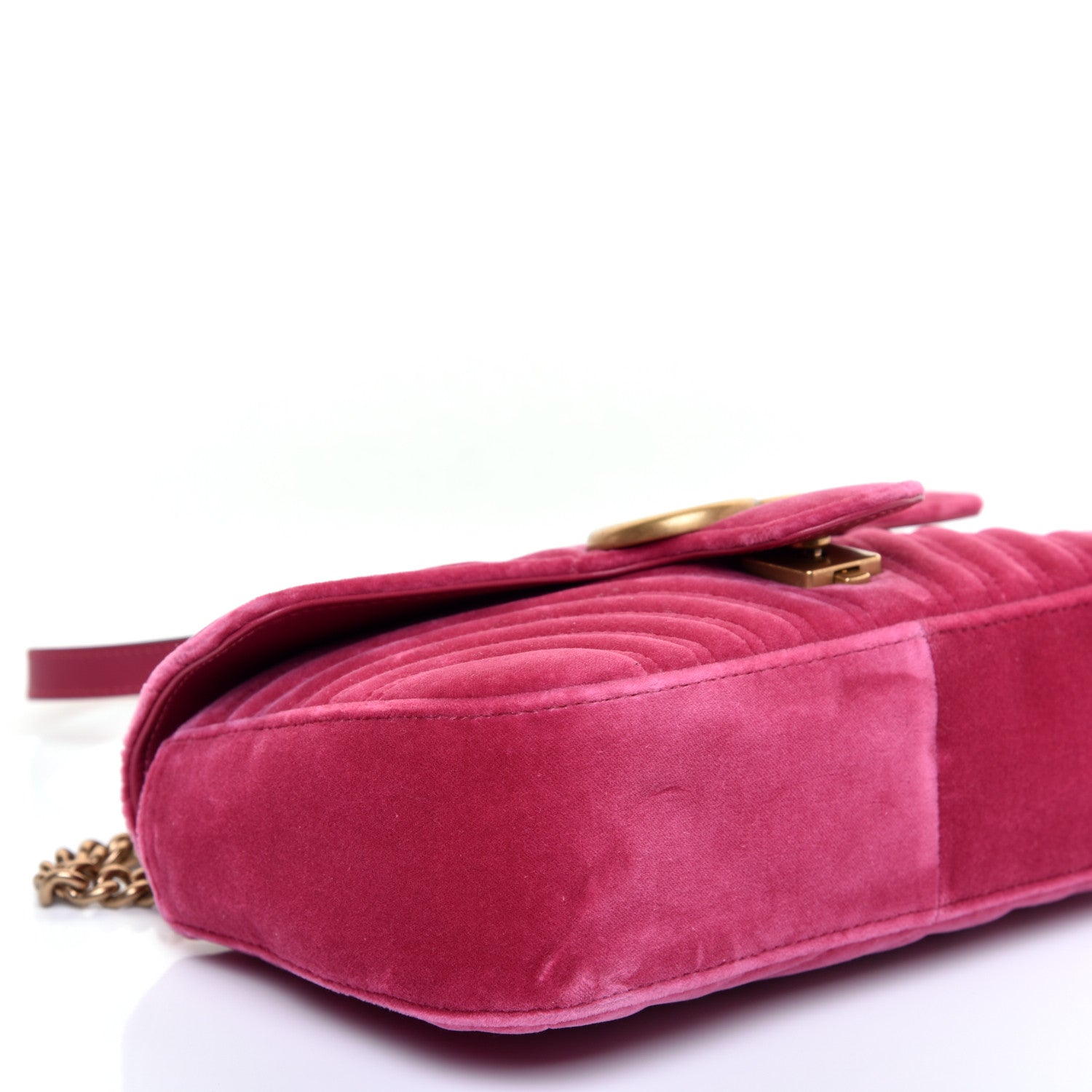 Gucci Velvet Matelasse Small GG Marmont Shoulder Bag Light Raspberry Rose 6 of 10