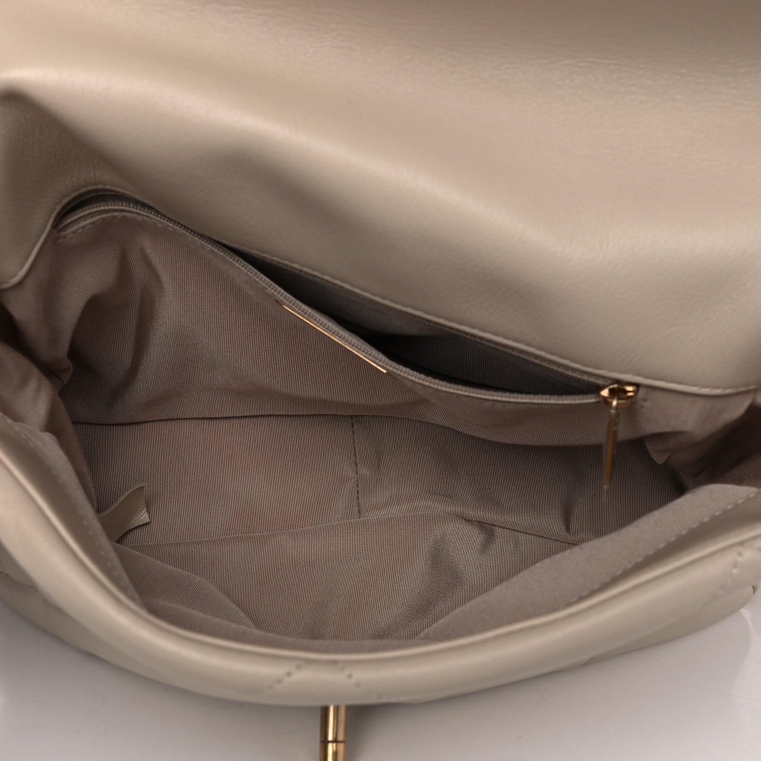Chanel Goatskin Quilted Large Chanel 19 Flap Beige 4 of 12