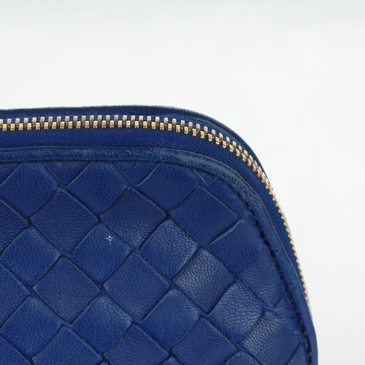 Bottega Veneta Nappa Intrecciato Cosmetic Case Cobalt 10 of 10