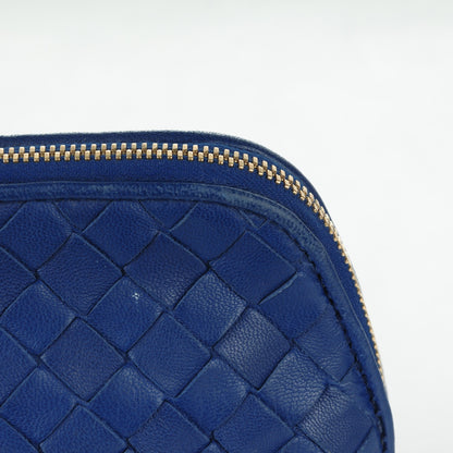 Bottega Veneta Nappa Intrecciato Cosmetic Case Cobalt 10 of 10