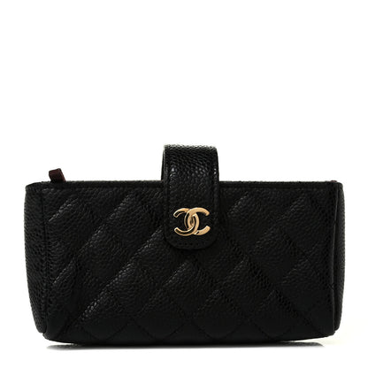Chanel Caviar Quilted Mini Phone Holder Clutch Black 1 of 6