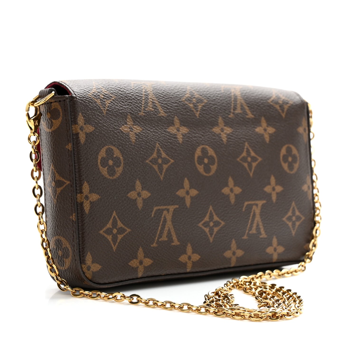 Monogram Pochette Felicie Chain Wallet Fuchsia