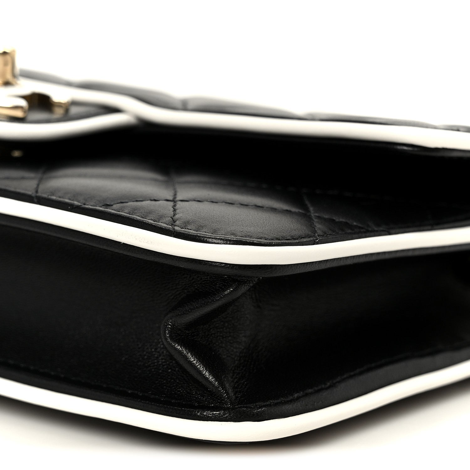 Chanel Lambskin Quilted Resin CC Mini Flap Bag Black White 11 of 12