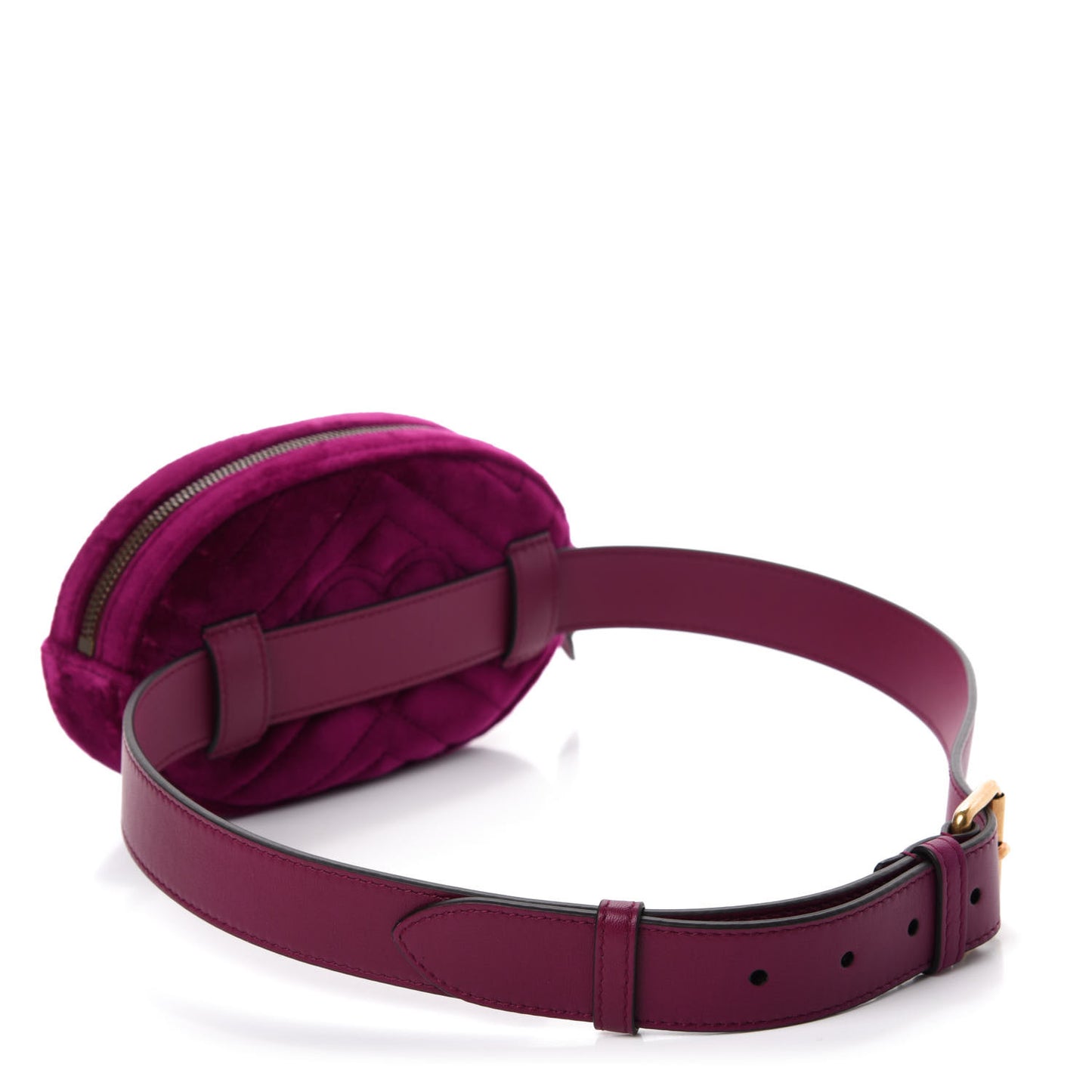 Velvet Matelasse GG Marmont Belt Bag 85 34 Fuchsia Violet Cyclamen
