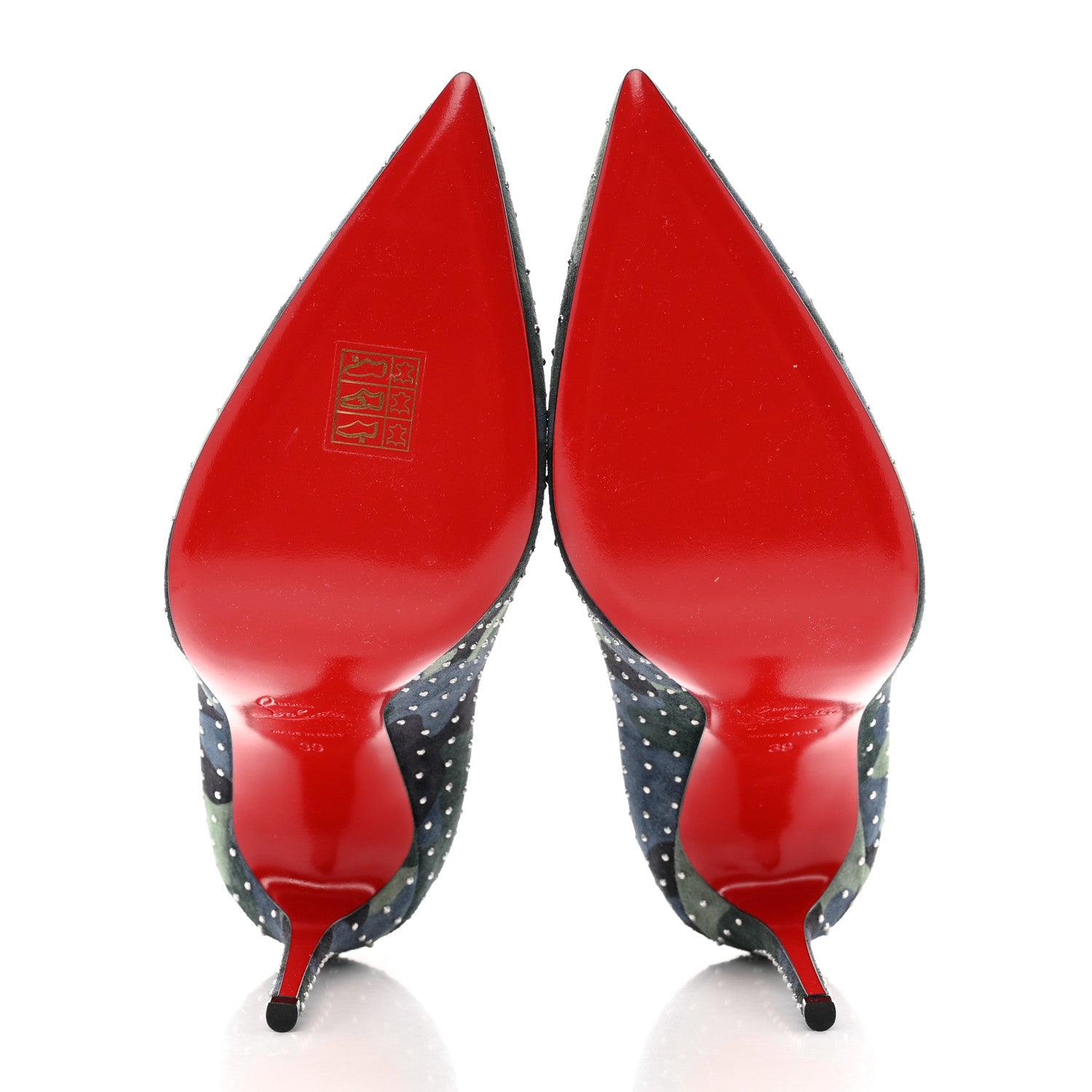Christian Louboutin Veau Velours Camou Kate Plume 100 Pumps 39 Lin Multi 5 of 8