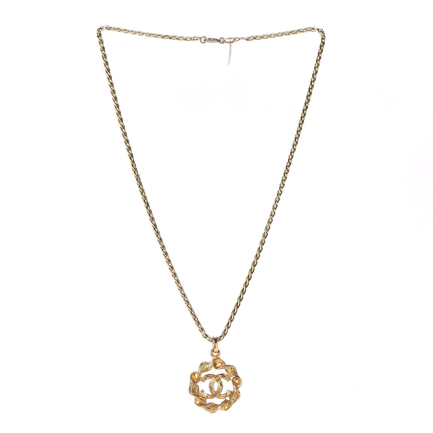 CC Logo Pendant Necklace Gold