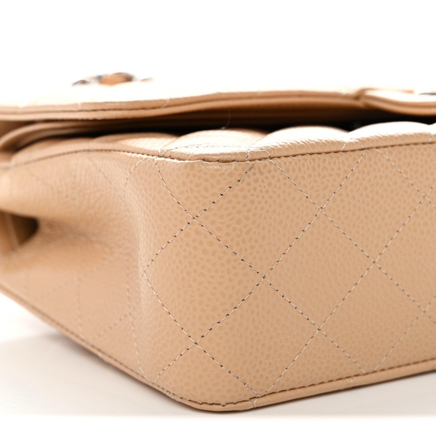 Chanel Caviar Quilted Medium Double Flap Beige 9 of 12