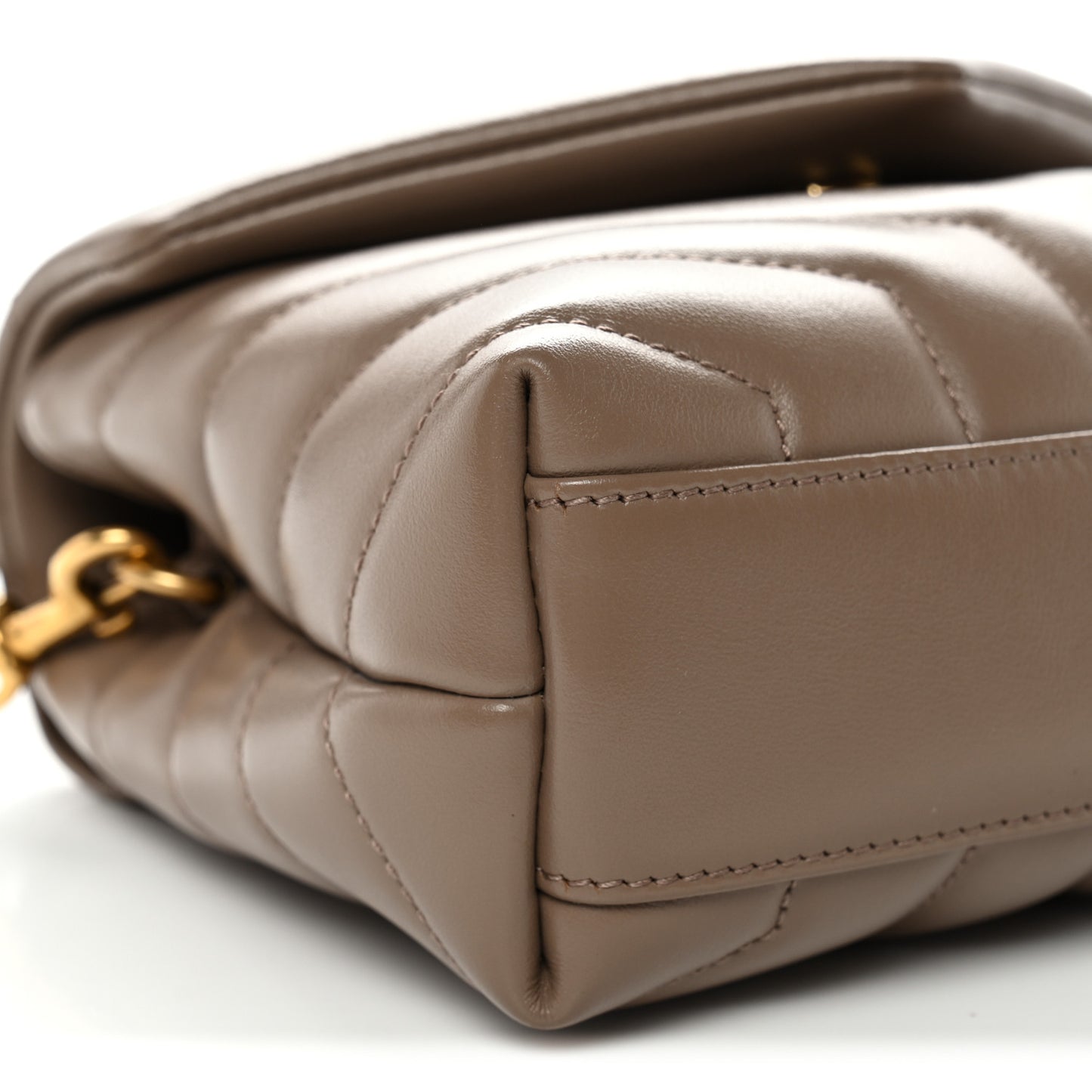 Calfskin Y Quilted Monogram Toy Loulou Crossbody Bag Taupe