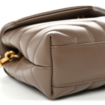 Saint Laurent Calfskin Y Quilted Monogram Toy Loulou Crossbody Bag Taupe 10 of 12