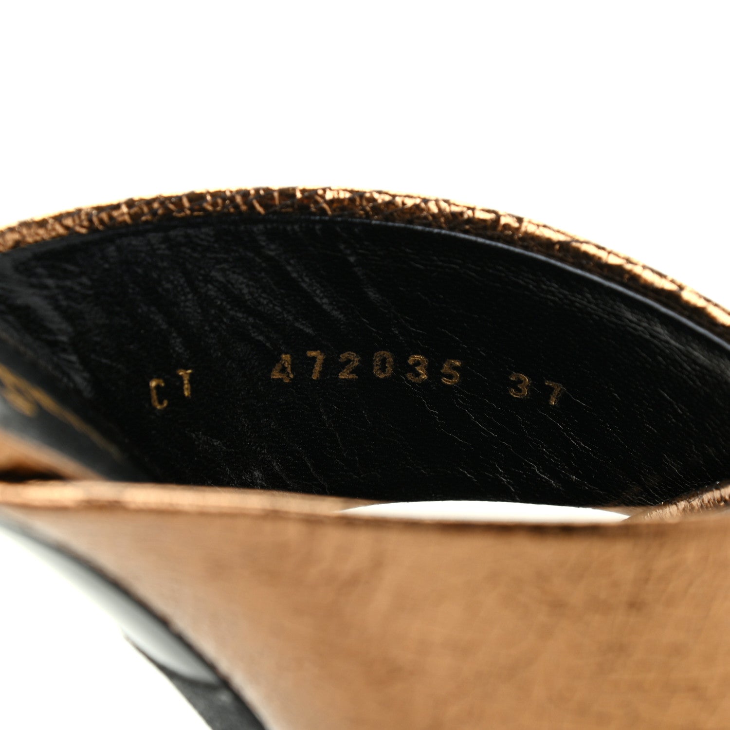 Saint Laurent Metallic Calfskin Mule Sandals 37 Chestnut 8 of 10