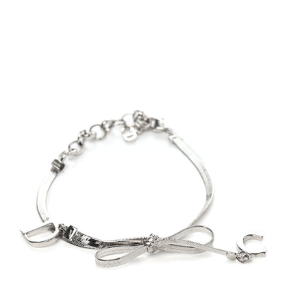 Christian Dior Bow CD Logo Bracelet Silver 1 of 3