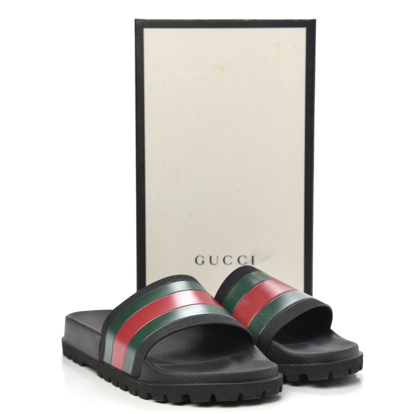Rubber Web Mens Lug Sole Slide Sandals 12 Black Green Red