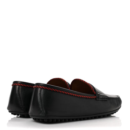Gucci Nappa Mens Bee Driver Loafers 7 Black 4 of 9