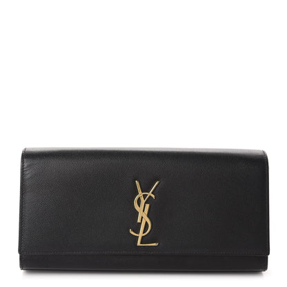 Saint Laurent Grain De Poudre Monogram Cassandre Clutch Black 1 of 10