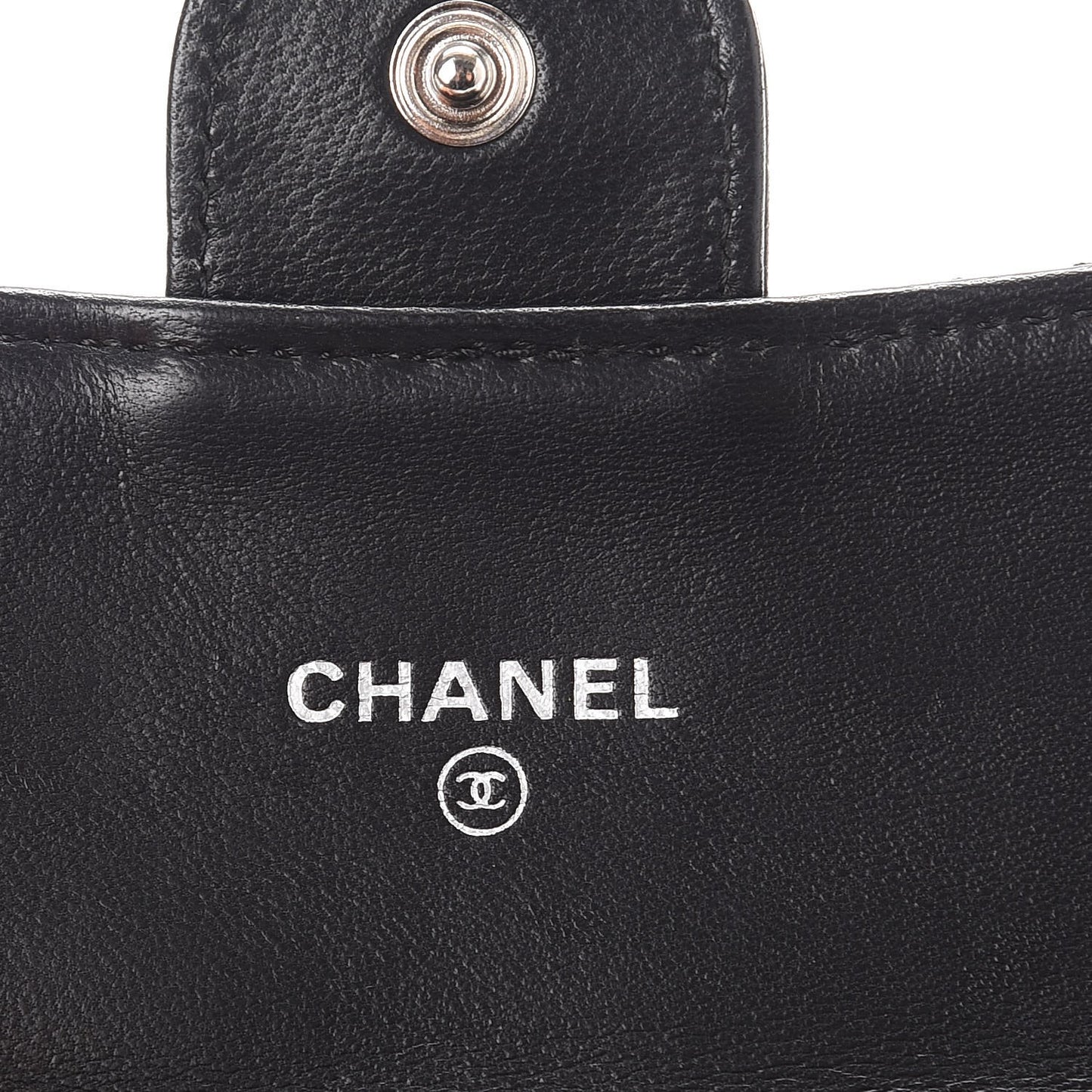 Lambskin Quilted Small Flap Wallet Black