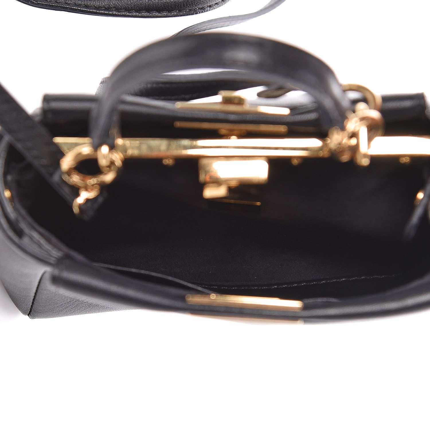 Fendi Nappa Micro Peekaboo Iconic Satchel Black 5 of 10