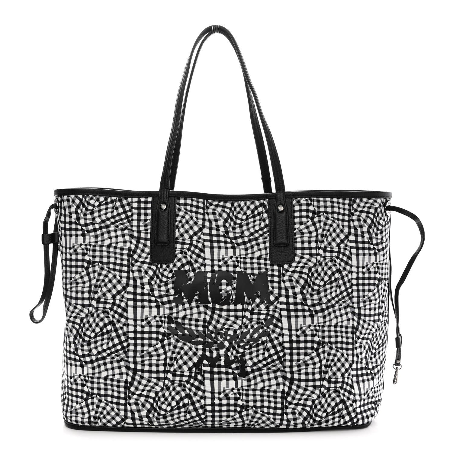 MCM Visetos Large Liz Reversible Shopper Tote Black 3 of 14