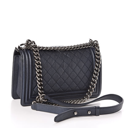 Chanel Calfskin Quilted Medium Boy Flap Dark Navy 3 of 10