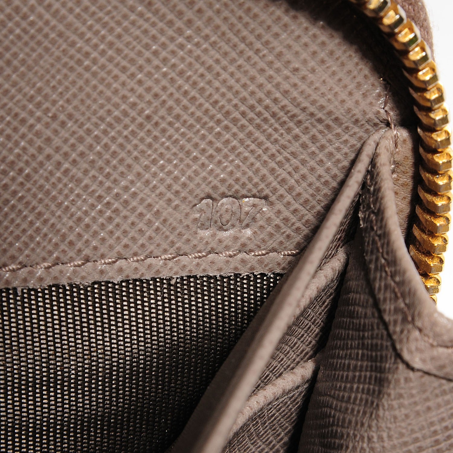 Prada Saffiano Quilted Zip Around Wallet Argilla 8 of 9