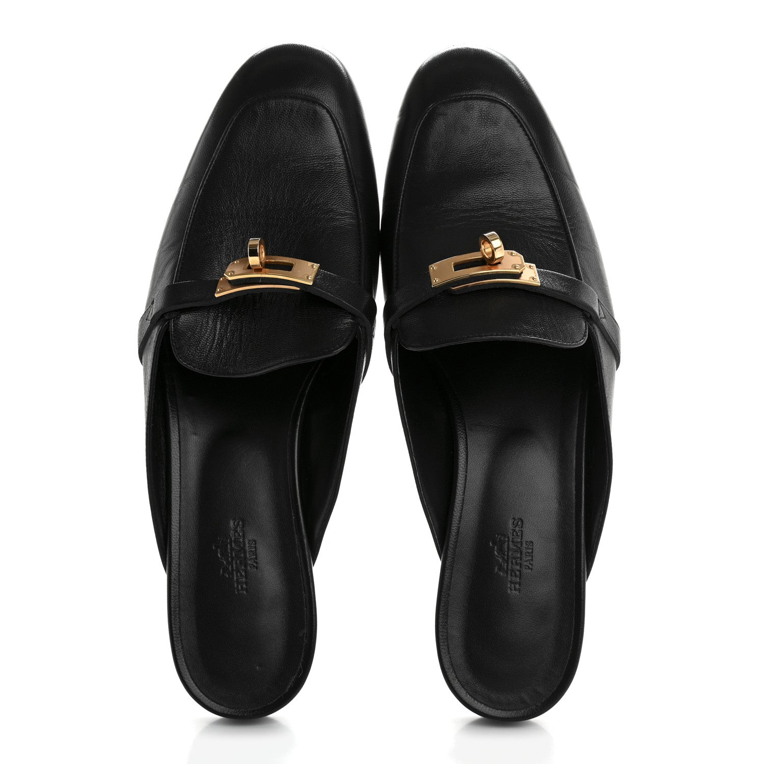 Hermes Goatskin Oz Mules 40.5 Black 2 of 9