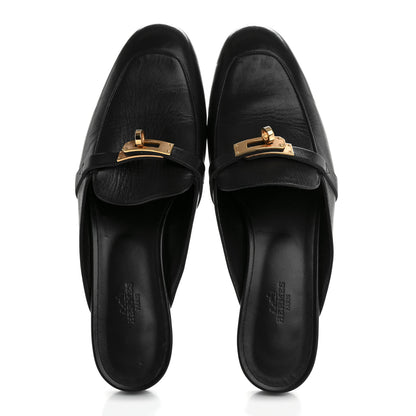 Hermes Goatskin Oz Mules 40.5 Black 2 of 9