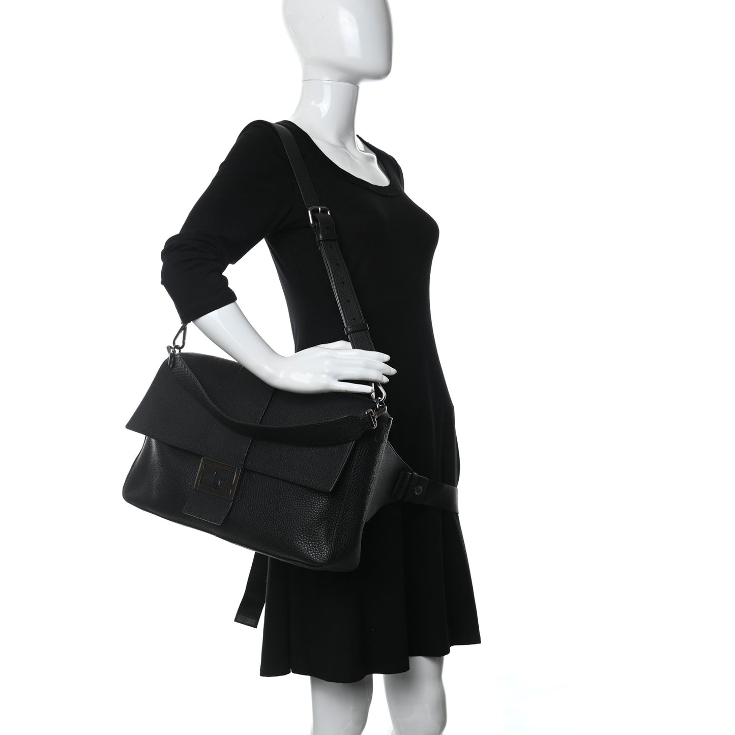 Cuoio Romano Selleria XL Belt Baguette Bag Black