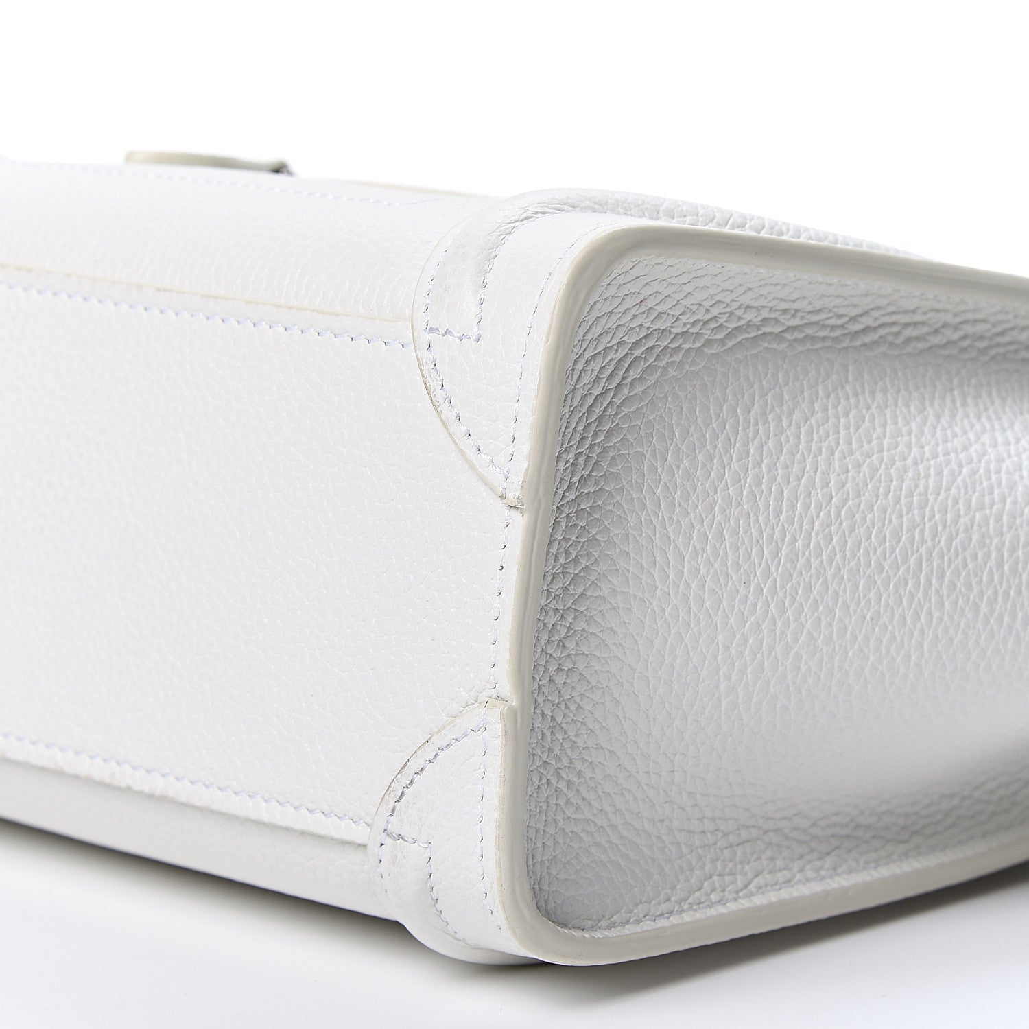 Celine Drummed Calfskin Nano Luggage White 10 of 10