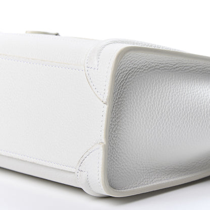 Celine Drummed Calfskin Nano Luggage White 10 of 10