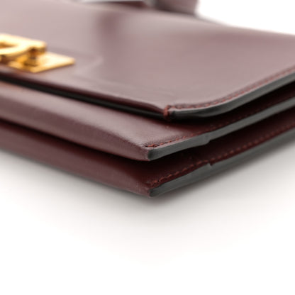 Salvatore Ferragamo Calfskin Trifolio Wallet On Chain Burgundy 11 of 15