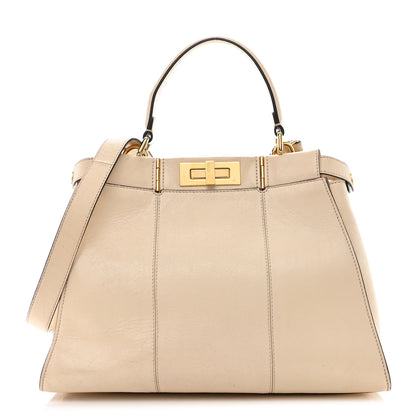 Fendi Agnello Old Shine Medium Peekaboo Iconic Satchel Camelia 1 of 14