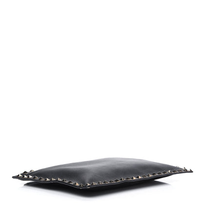 Valentino Garavani Vitello Large Rockstud Zip Pouch Black 4 of 9