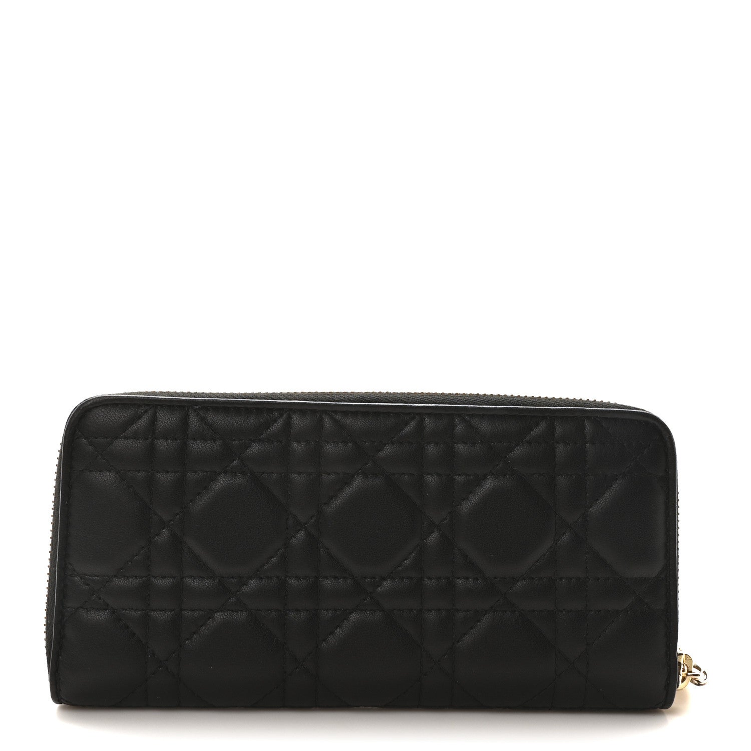 Christian Dior Lambskin Cannage Lady Dior Voyageur Wallet Black 1 of 11
