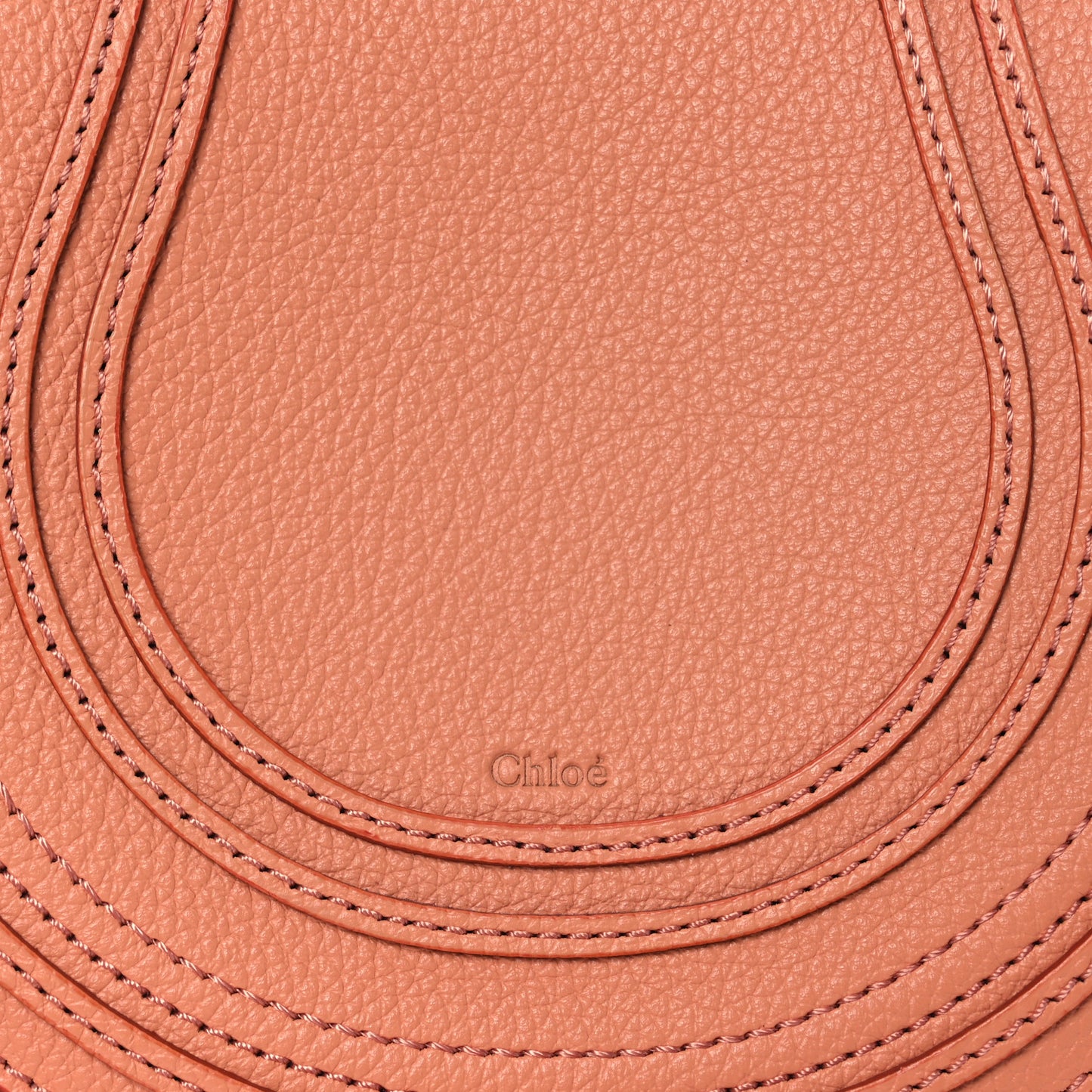 Grained Calfskin Small Marcie Saddle Bag Wood Rose