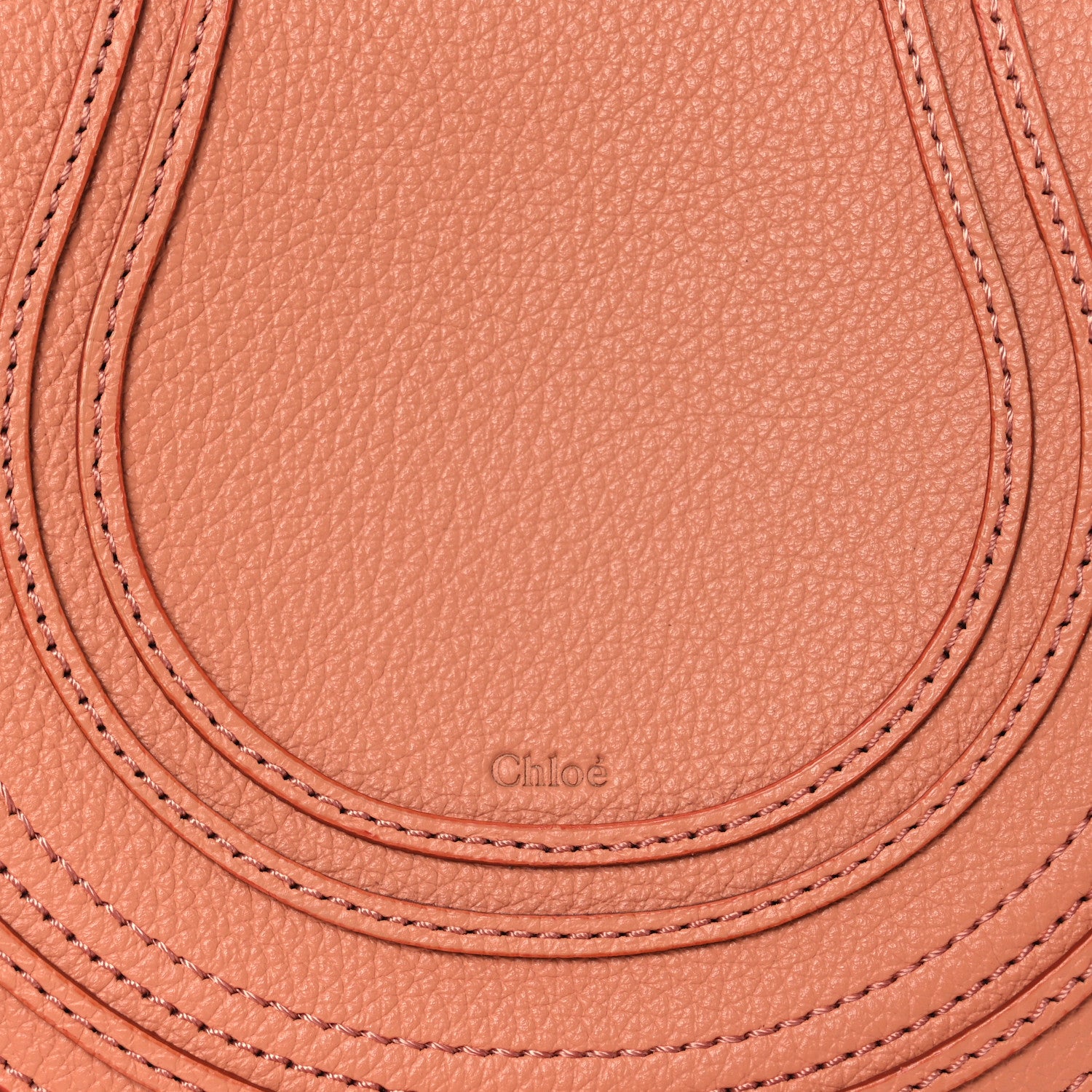 Chloe Grained Calfskin Small Marcie Saddle Bag Wood Rose 9 of 12