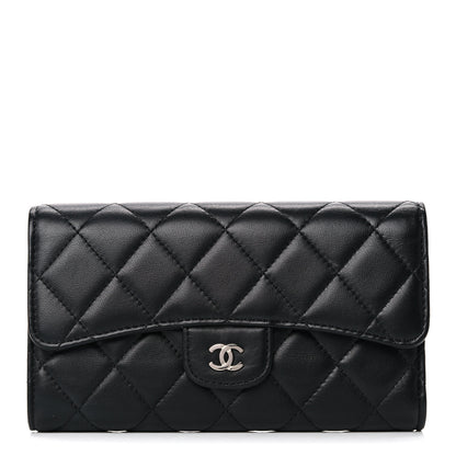 Chanel Lambskin Quilted Large Flap Wallet Black 1 of 13