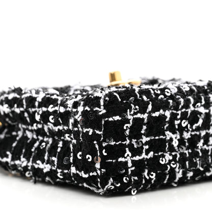 Chanel Tweed Quilted Mini Nano Kelly Shopper Black White 9 of 11