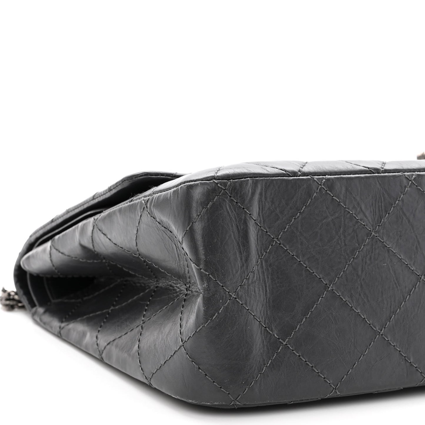 Aged Calfskin Quilted 2.55 Reissue 227 Flap Grey