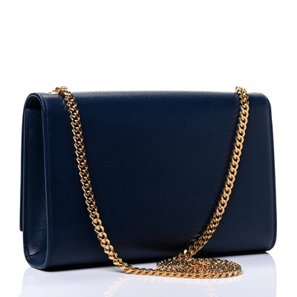Saint Laurent Grain De Poudre Medium Classic Monogram Kate Satchel Denim Blue 2 of 4