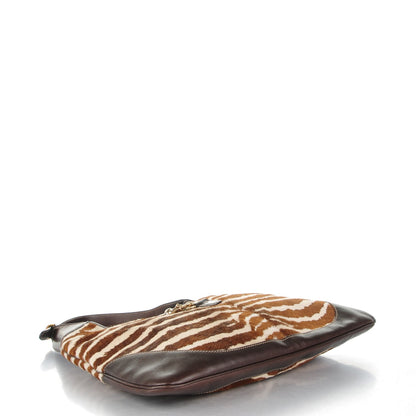 Gucci Pony Hair Zebra Print Large Jackie O Bouvier Hobo Brown 4 of 7