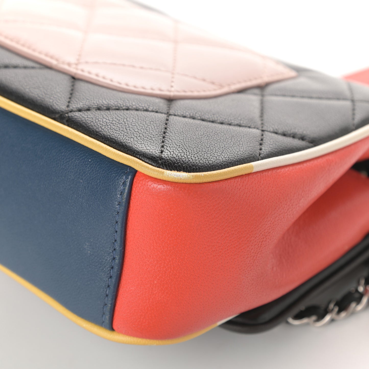 Lambskin Plexiglass Quilted Small Cuba Color Flap Black Multicolor