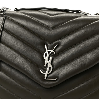 Saint Laurent Calfskin Y Quilted Monogram Medium Loulou Chain Satchel Kaki Fonce 9 of 11