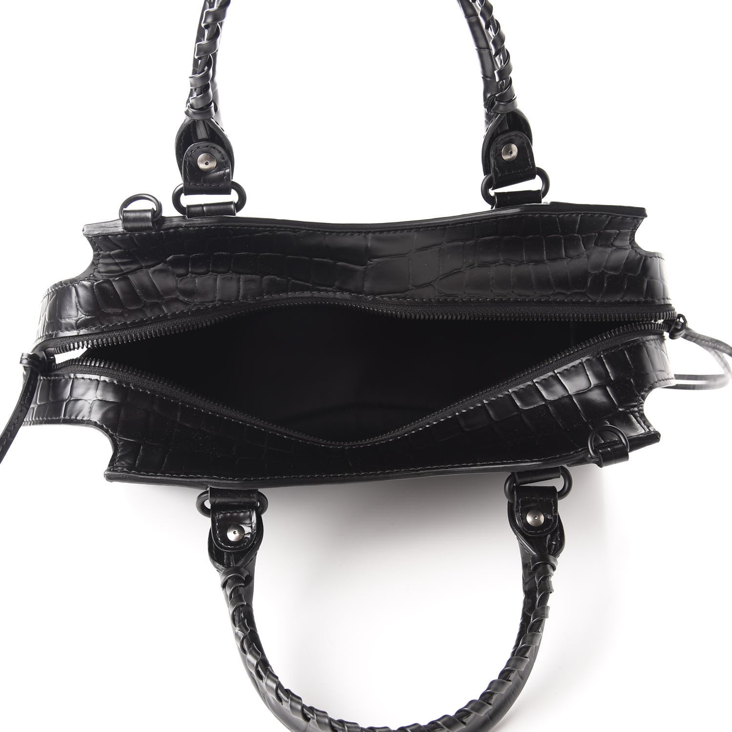 Balenciaga Semi Shiny Calfskin Crocodile Embossed Neo Classic Black Hardware S City Black 5 of 10