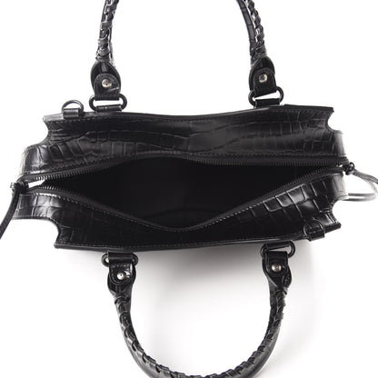 Balenciaga Semi Shiny Calfskin Crocodile Embossed Neo Classic Black Hardware S City Black 5 of 10