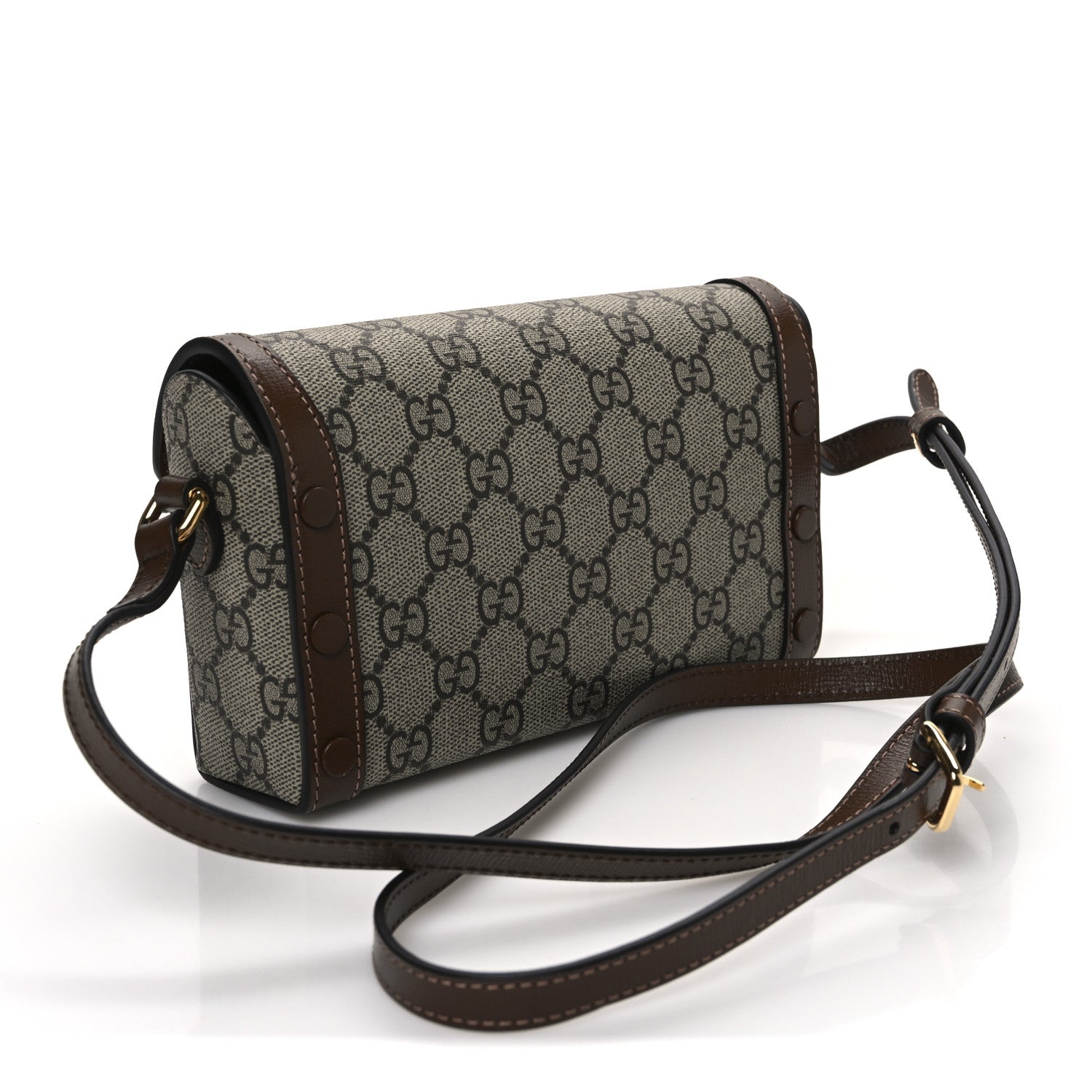 Gucci GG Supreme Monogram Mini Horsebit 1955 Shoulder Bag Beige Brown Sugar 3 of 10