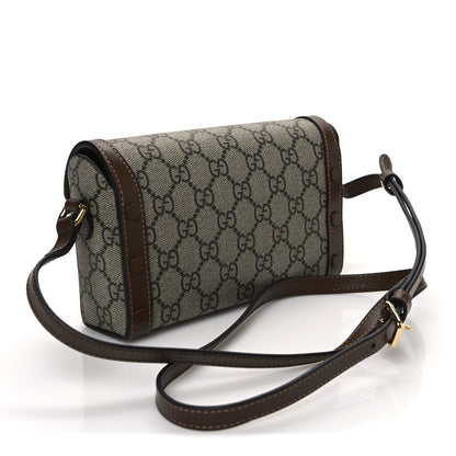 Gucci GG Supreme Monogram Mini Horsebit 1955 Shoulder Bag Beige Brown Sugar 3 of 10