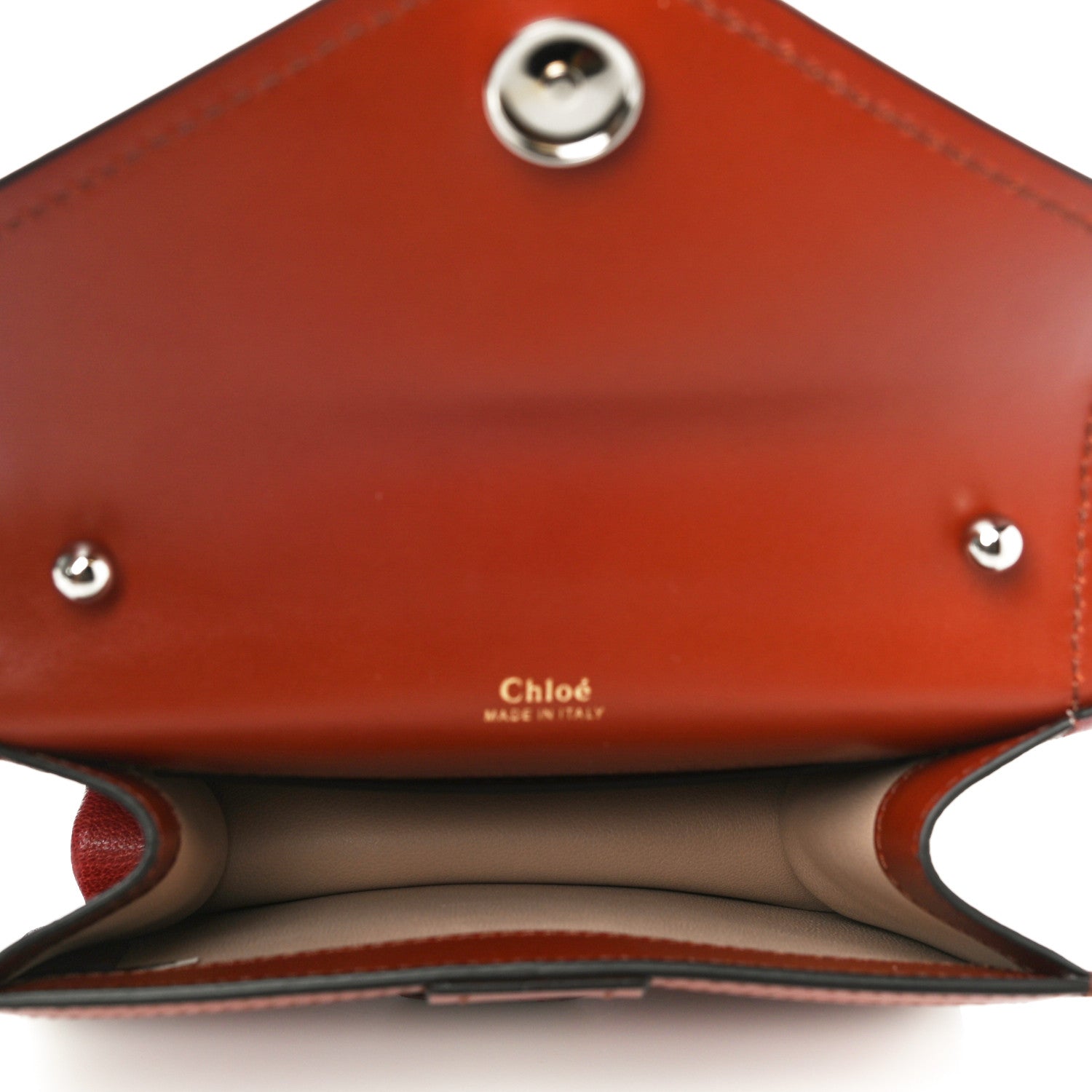 Chloe Shiny Goatskin Calfskin Mini Aby Chain Shoulder Bag Sepia Brown 5 of 10